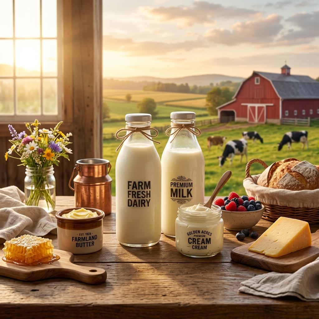 Pure organic dairy farm products